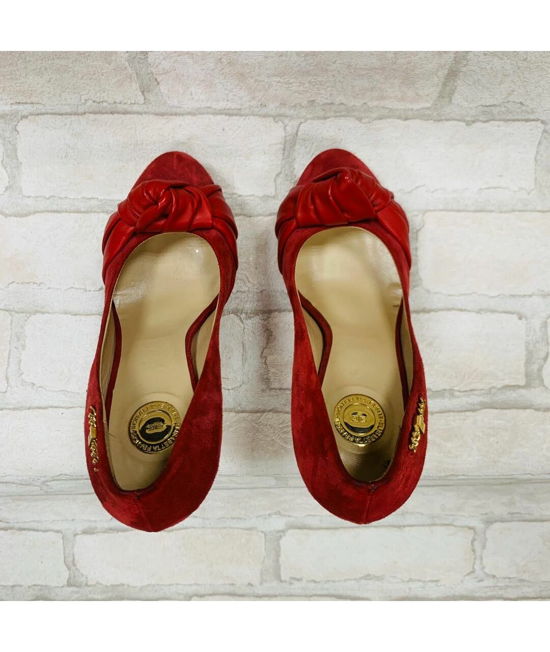 ELISABETTA FRANCHI Красные замшевые туфли, фото 3