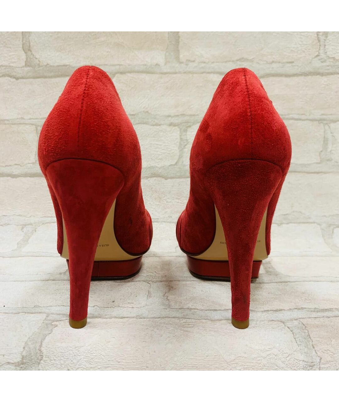 ELISABETTA FRANCHI Красные замшевые туфли, фото 4