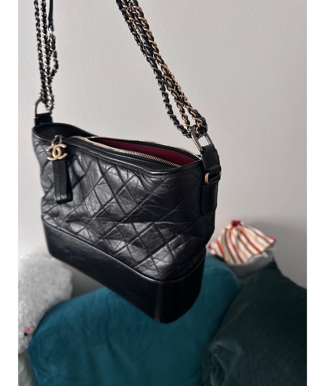 CHANEL Черная кожаная сумка через плечо, фото 6