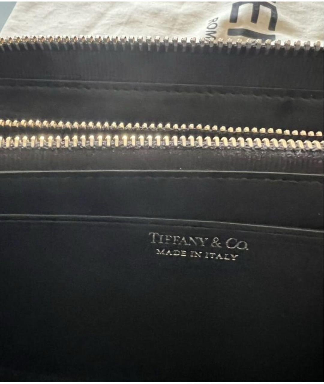 TIFFANY&CO Черный кожаный кошелек, фото 6