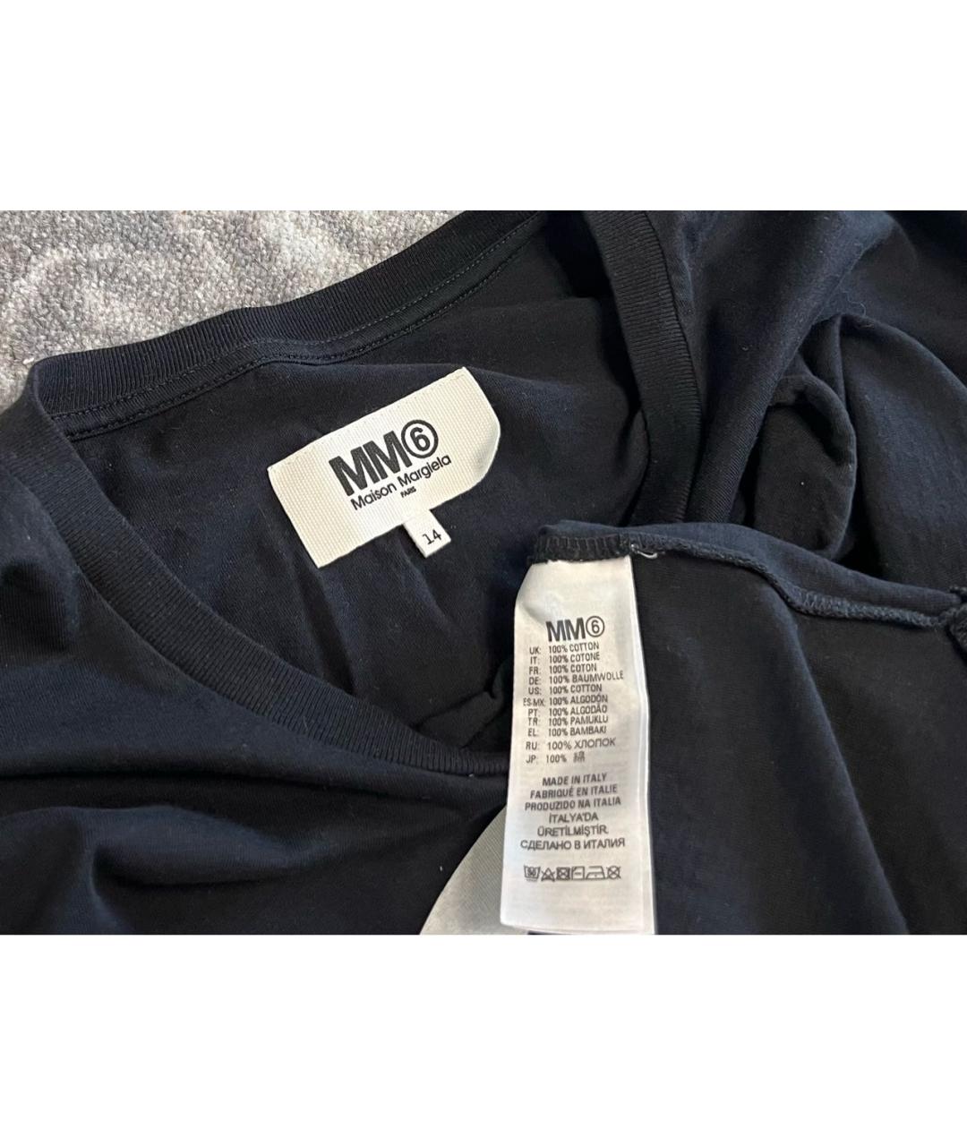 MM6 MAISON MARGIELA Черное хлопковое повседневное платье, фото 6