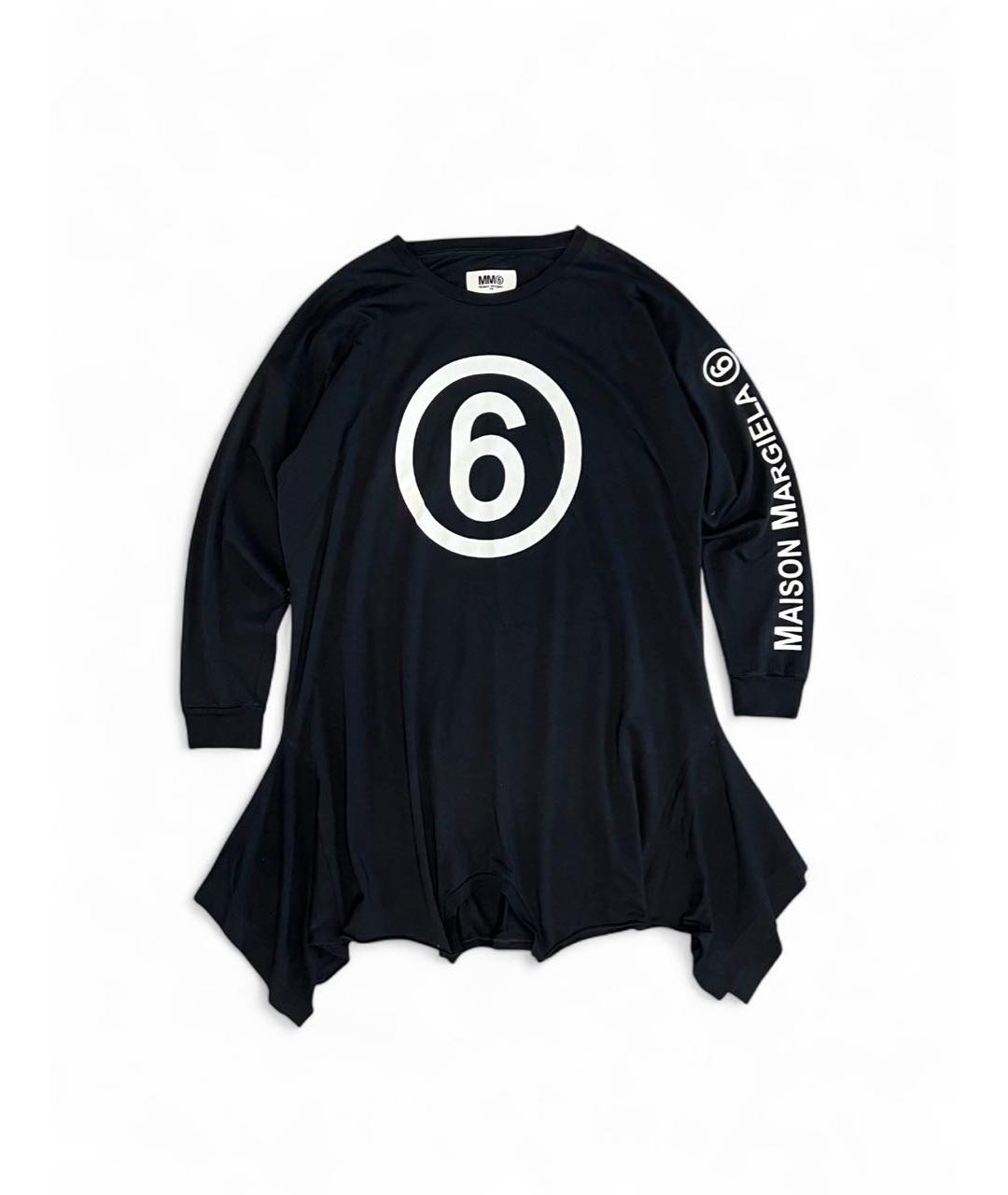 MM6 MAISON MARGIELA Черное хлопковое повседневное платье, фото 1