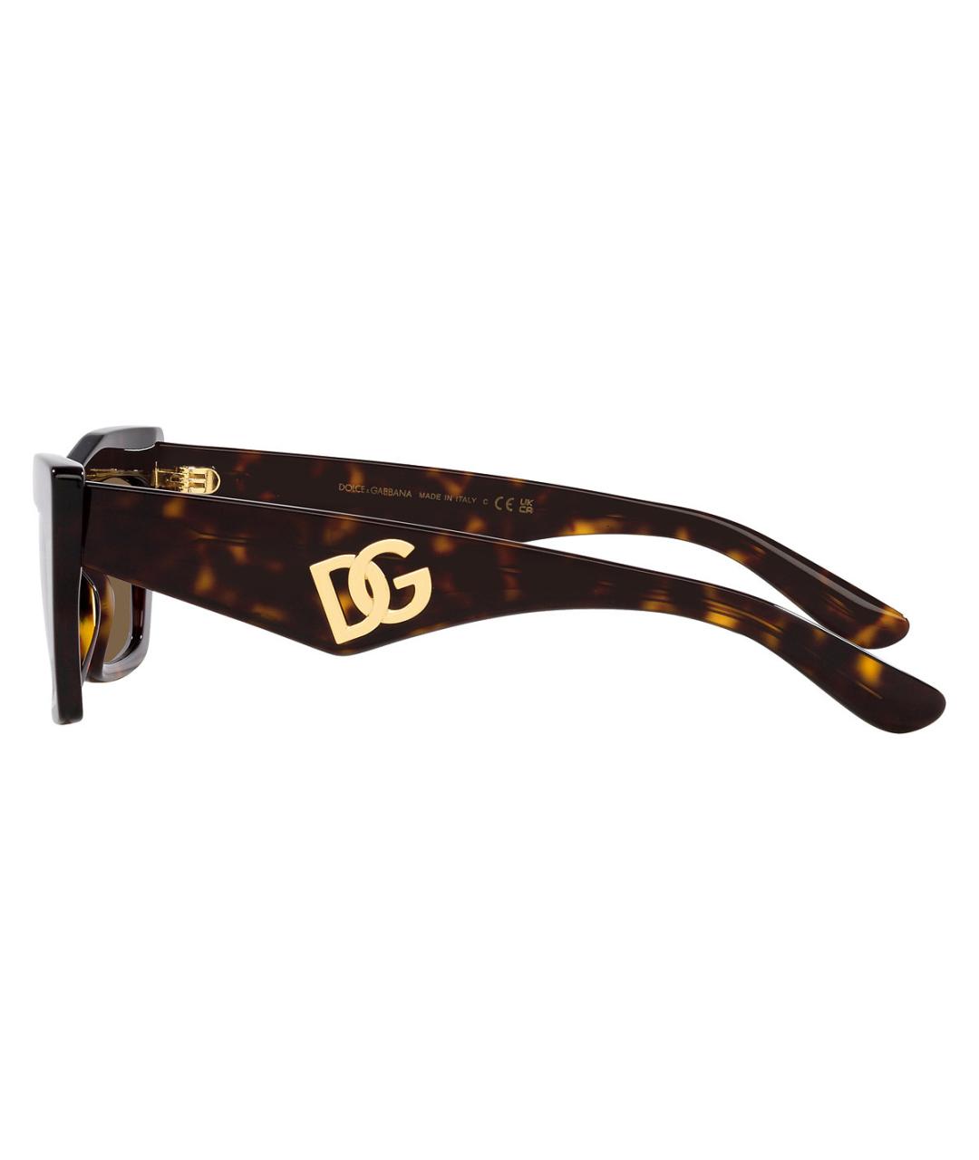 DOLCE&GABBANA Коричневые пластиковые солнцезащитные очки, фото 5