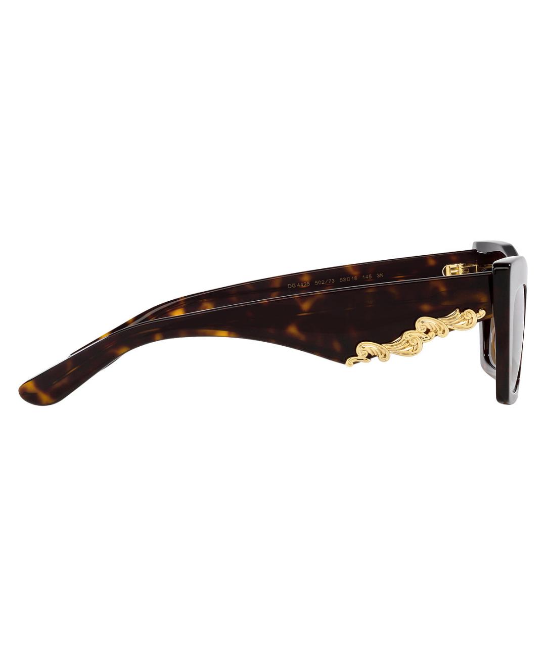 DOLCE&GABBANA Коричневые пластиковые солнцезащитные очки, фото 3
