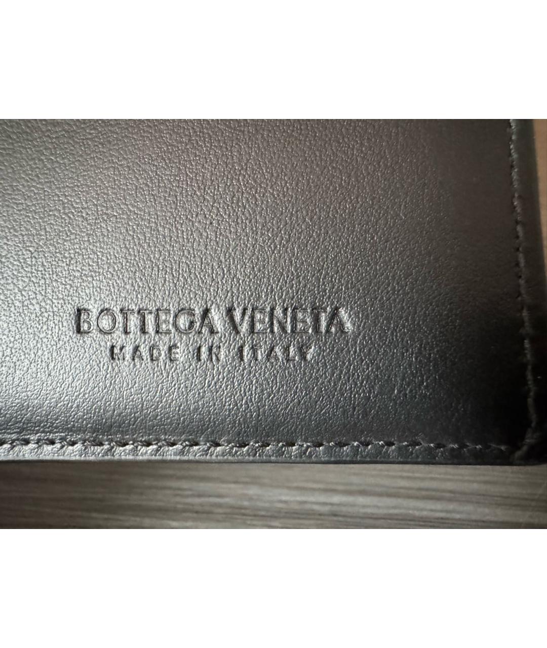 BOTTEGA VENETA Черный кожаный кошелек, фото 4