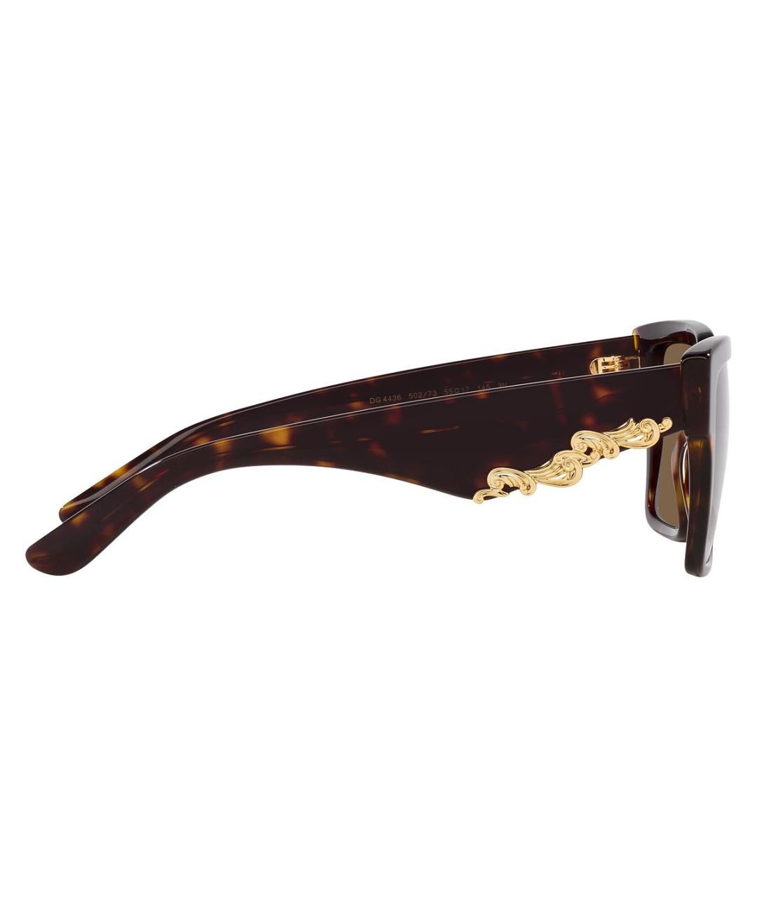 DOLCE&GABBANA Коричневые пластиковые солнцезащитные очки, фото 3