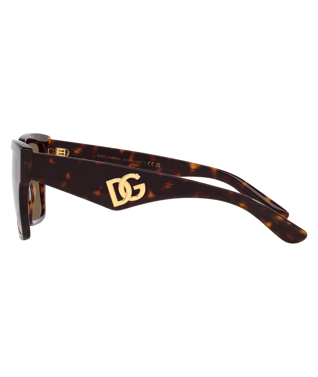 DOLCE&GABBANA Коричневые пластиковые солнцезащитные очки, фото 5