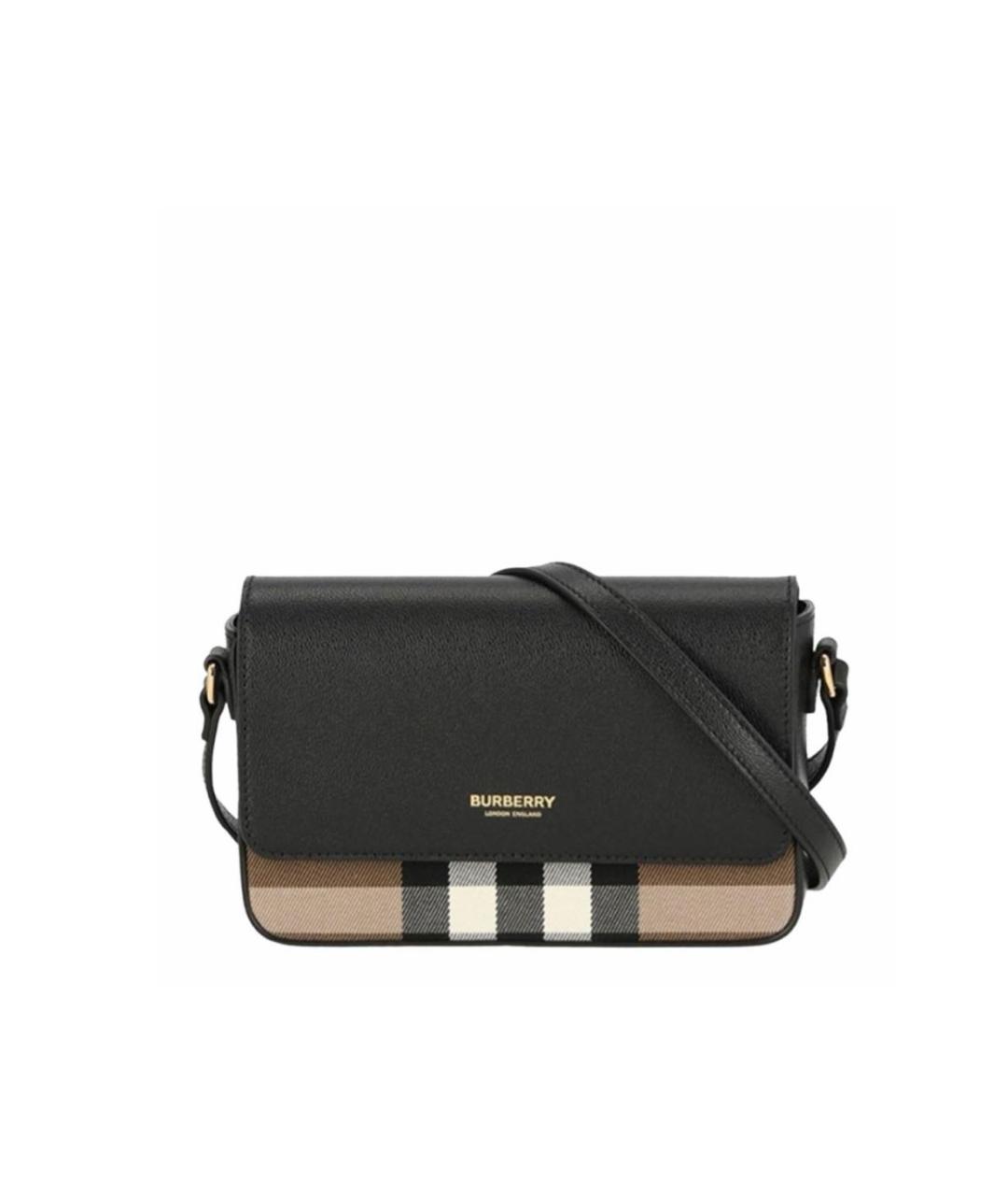 BURBERRY Черная кожаная сумка через плечо, фото 1
