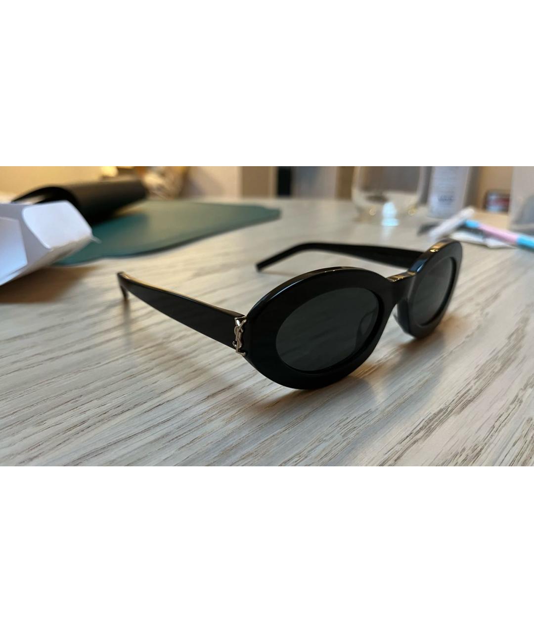 SAINT LAURENT Черные пластиковые солнцезащитные очки, фото 5