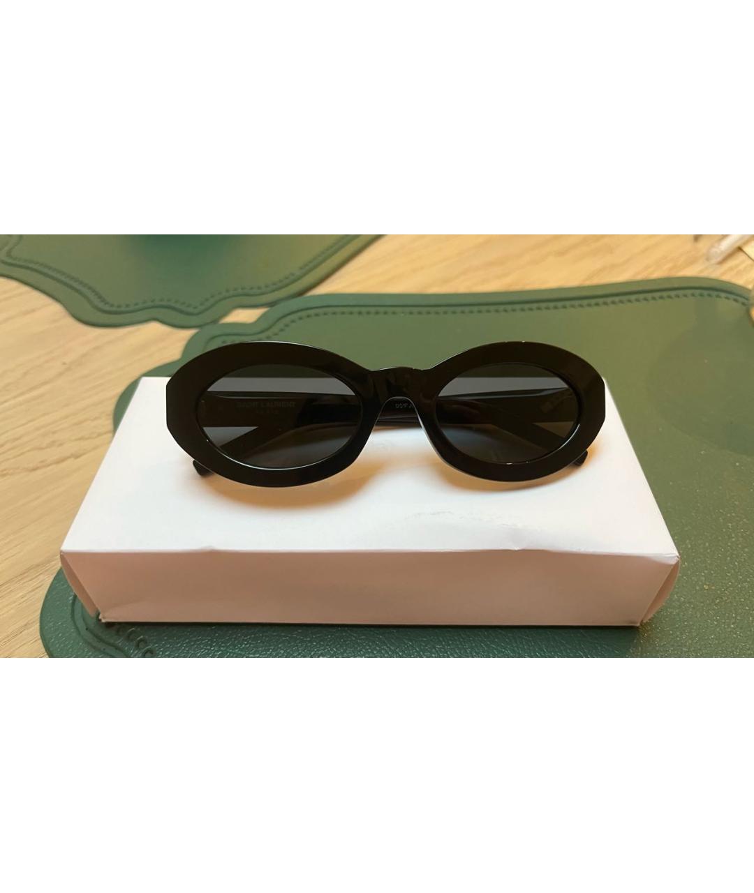 SAINT LAURENT Черные пластиковые солнцезащитные очки, фото 2