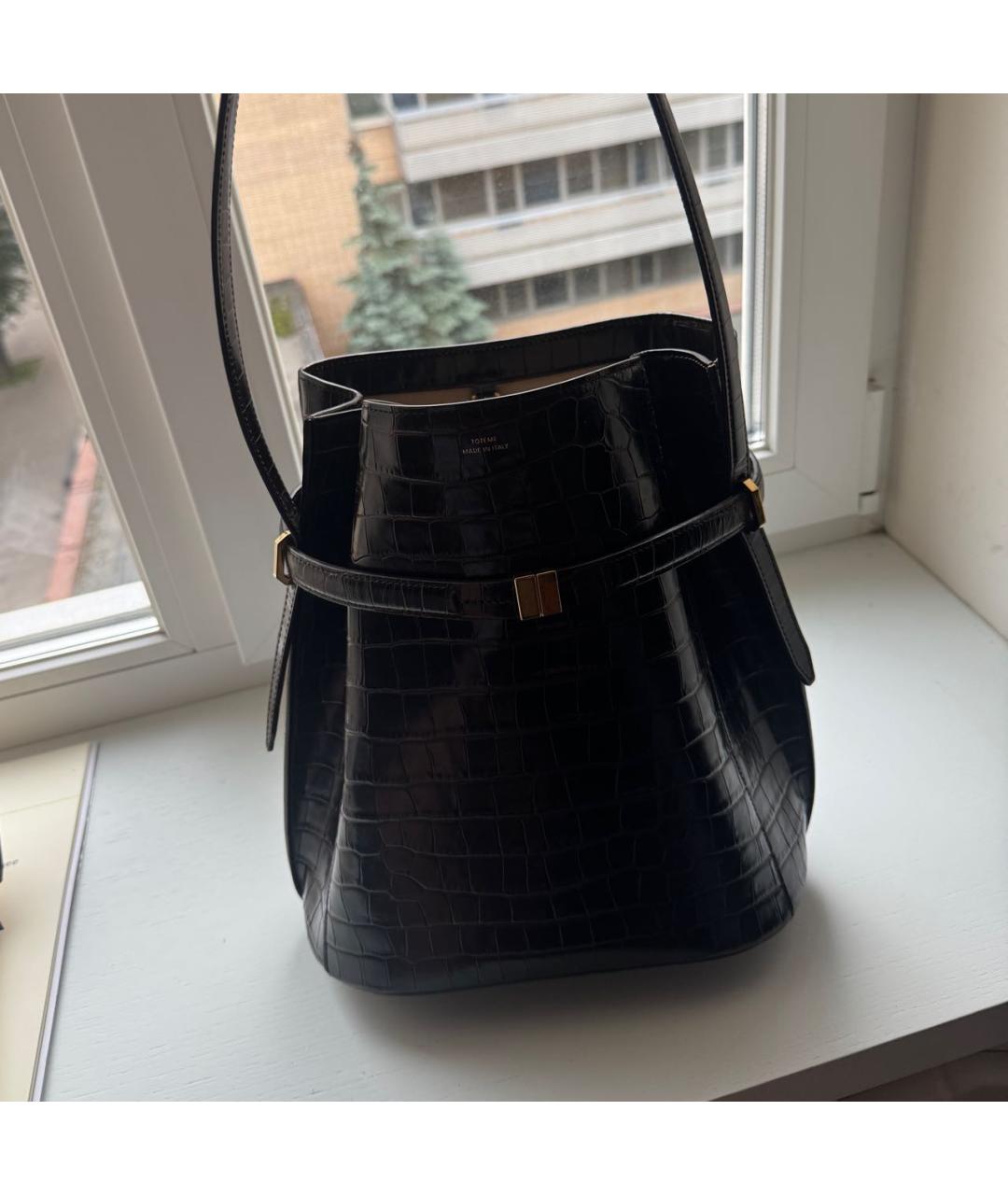 TOTEME Бордовая кожаная сумка через плечо, фото 3