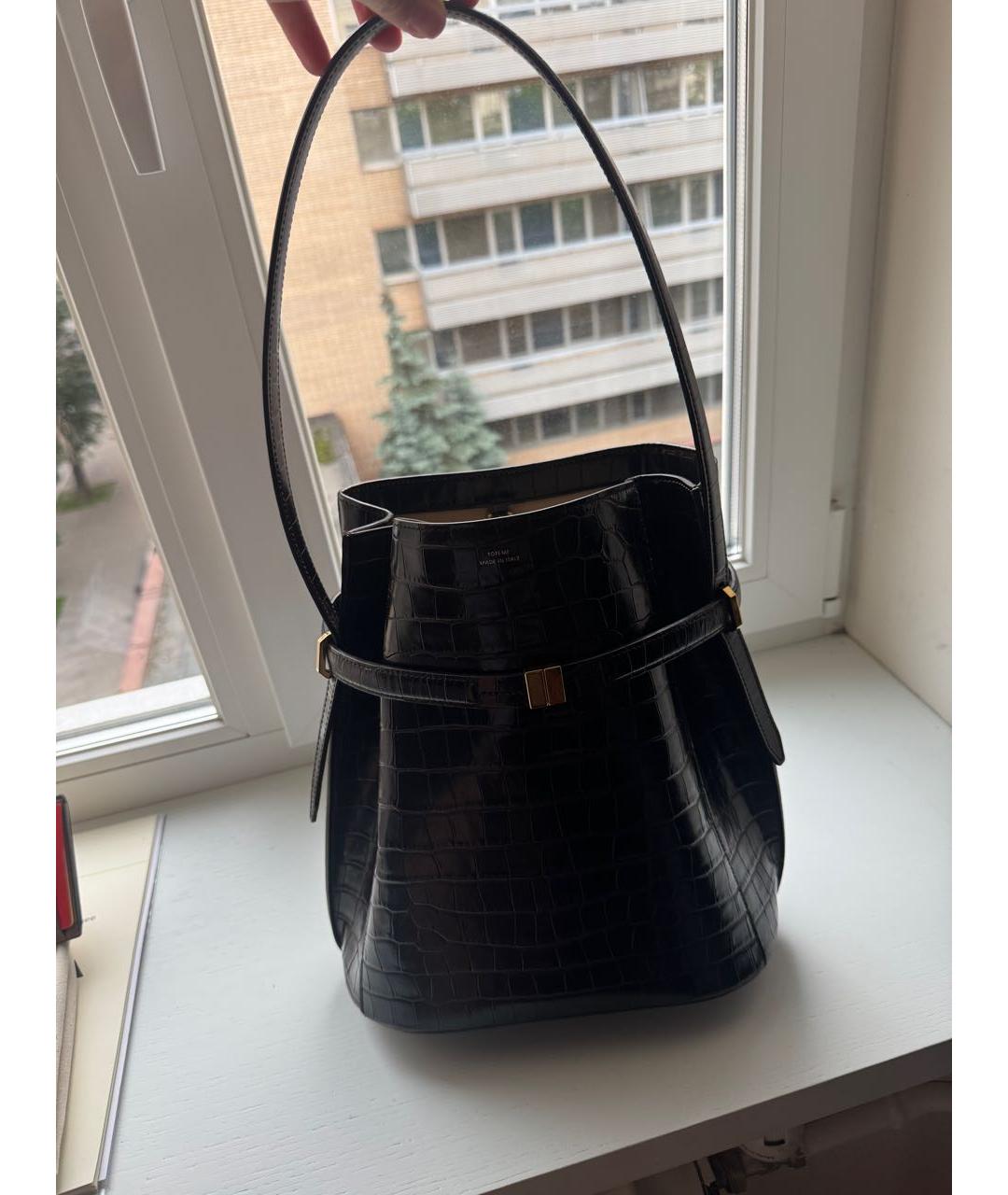 TOTEME Бордовая кожаная сумка через плечо, фото 4