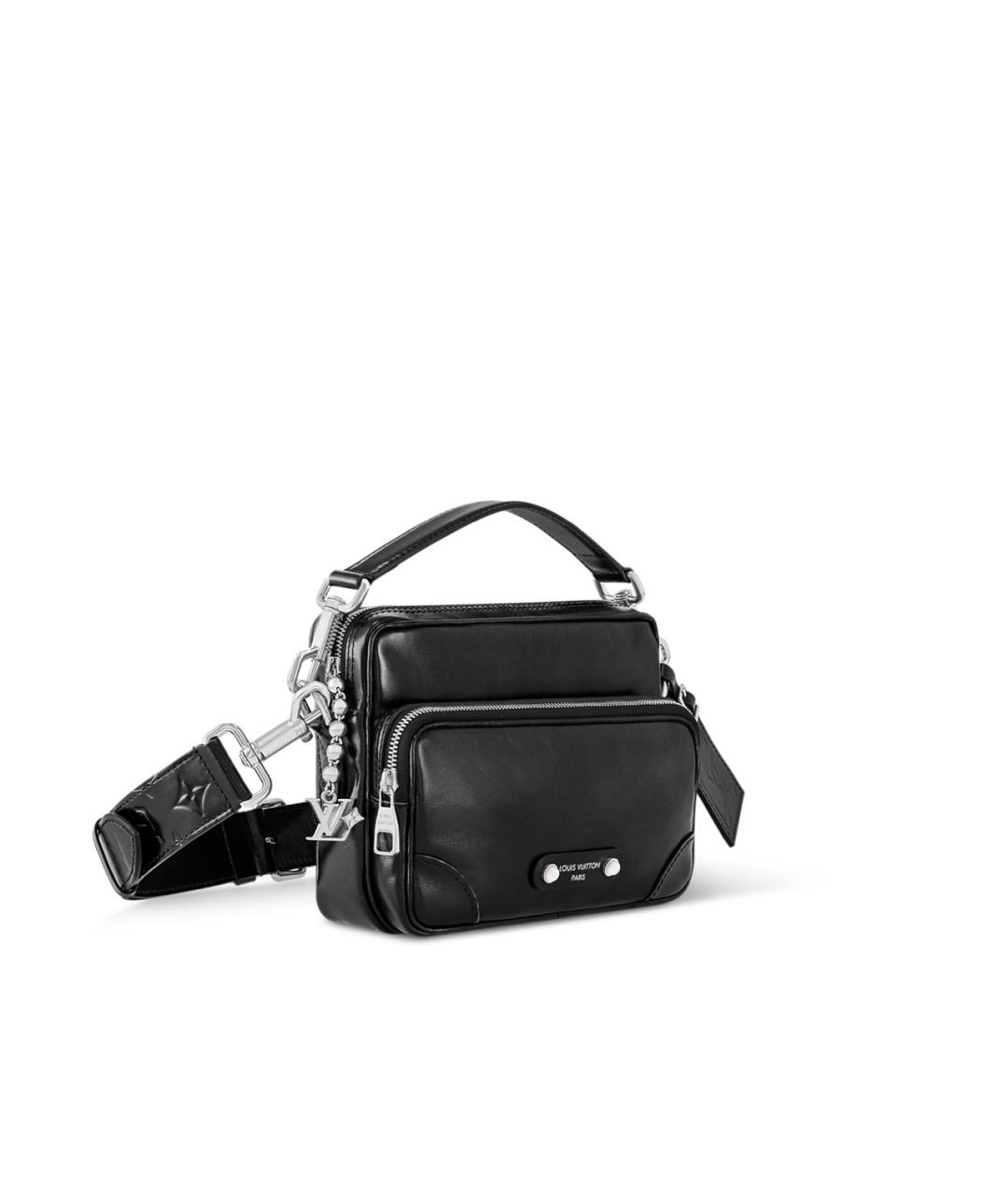 LOUIS VUITTON Черная кожаная сумка на плечо, фото 2
