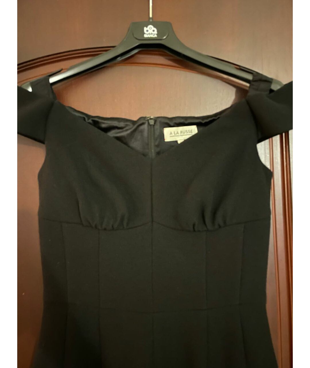 A LA RUSSE Черное шерстяное коктейльное платье, фото 3