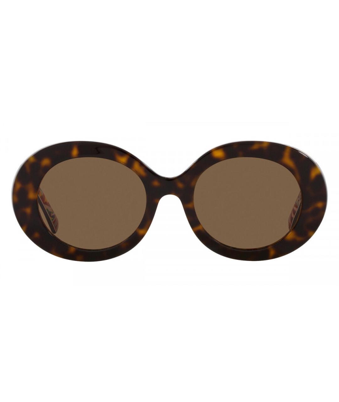 DOLCE&GABBANA Коричневые пластиковые солнцезащитные очки, фото 2