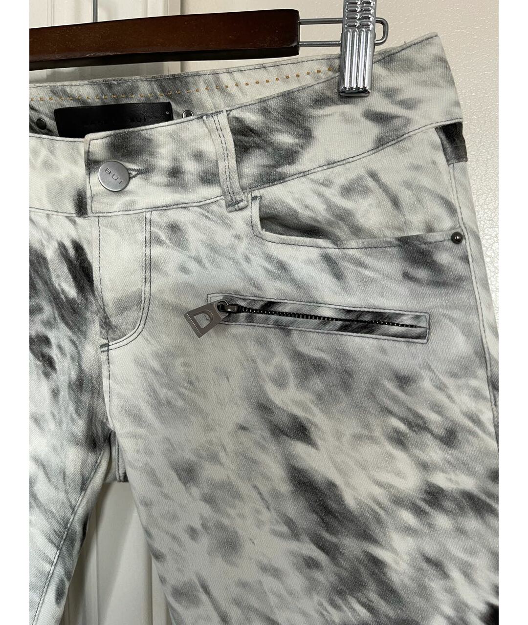 BARBARA BUI Серые хлопко-эластановые прямые джинсы, фото 4