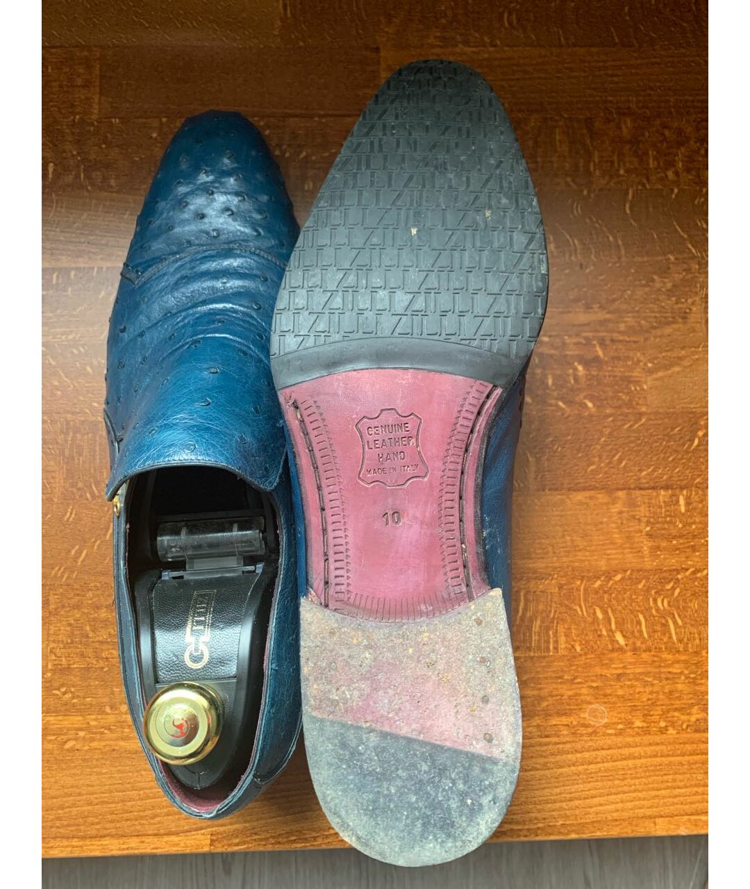 ZILLI Синие кожаные туфли, фото 5