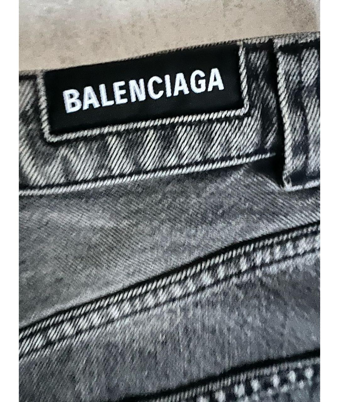 BALENCIAGA Антрацитовая деним юбка миди, фото 3