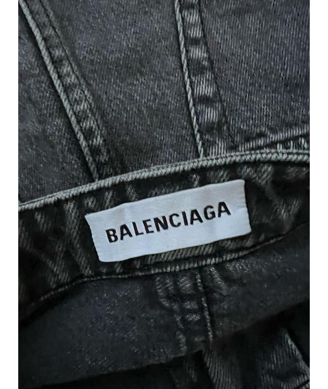 BALENCIAGA Антрацитовая деним юбка миди, фото 4
