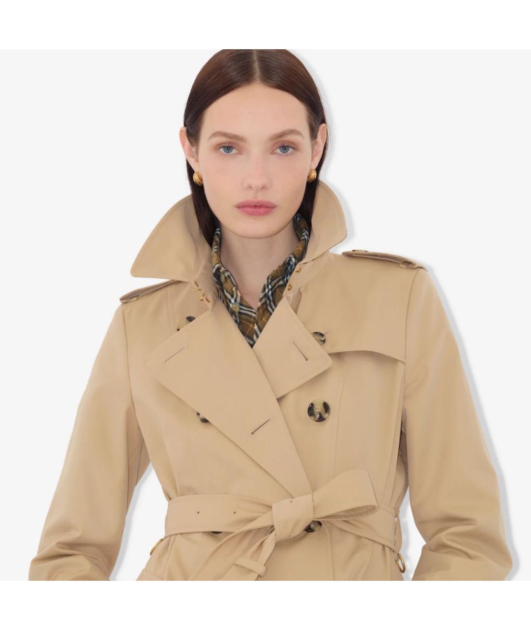 BURBERRY Бежевый хлопковый тренч/плащ, фото 7