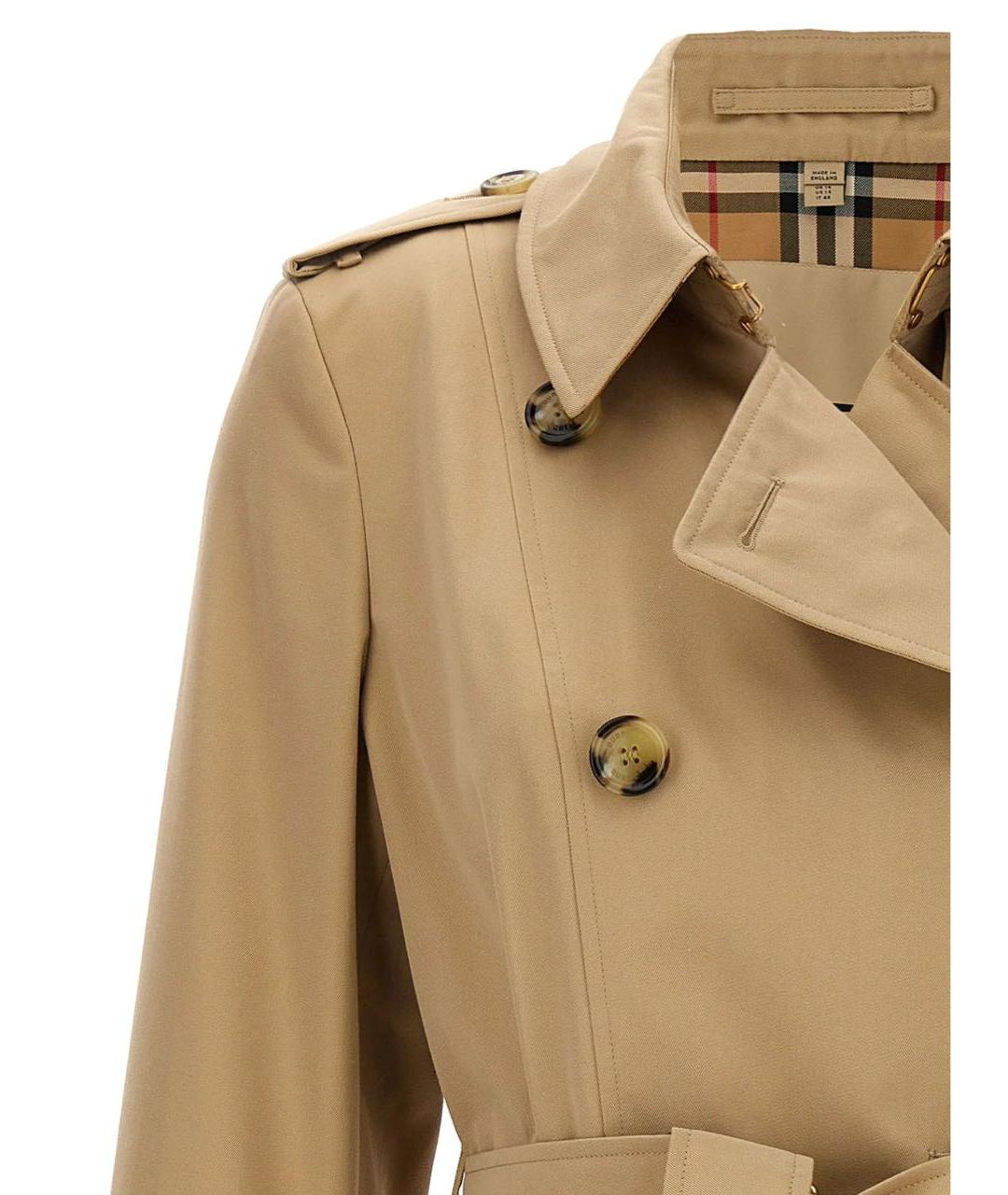 BURBERRY Бежевый хлопковый тренч/плащ, фото 4