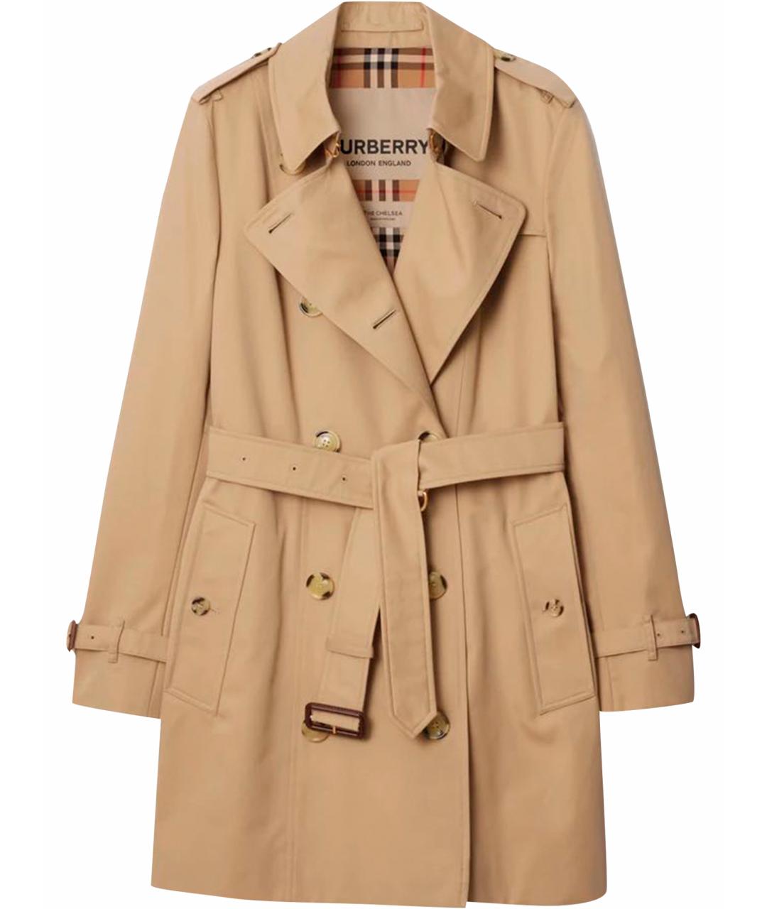 BURBERRY Бежевый хлопковый тренч/плащ, фото 1