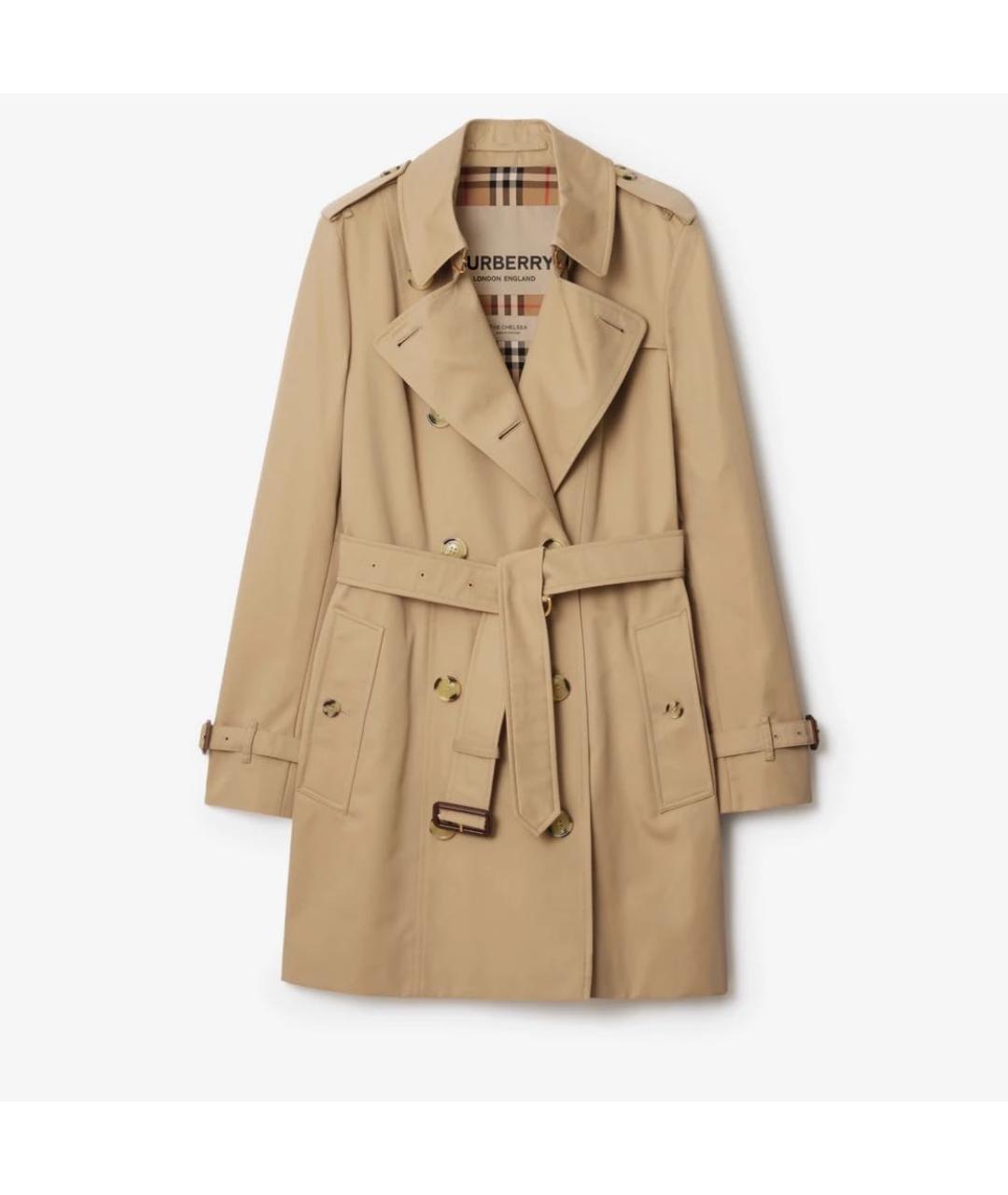 BURBERRY Бежевый хлопковый тренч/плащ, фото 9