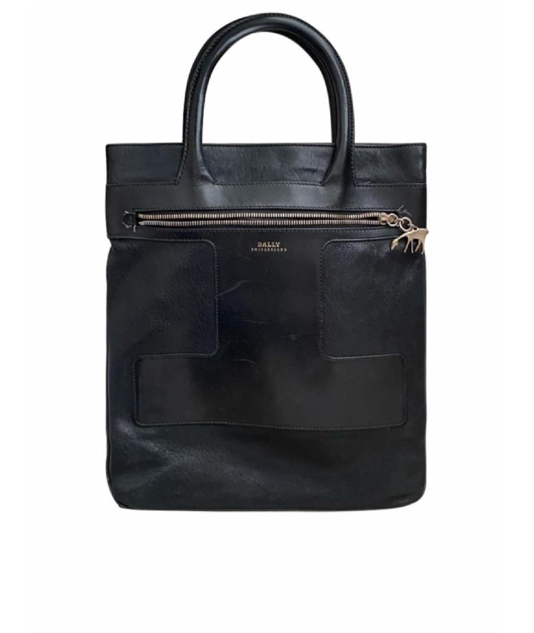 BALLY Черная кожаная сумка тоут, фото 1