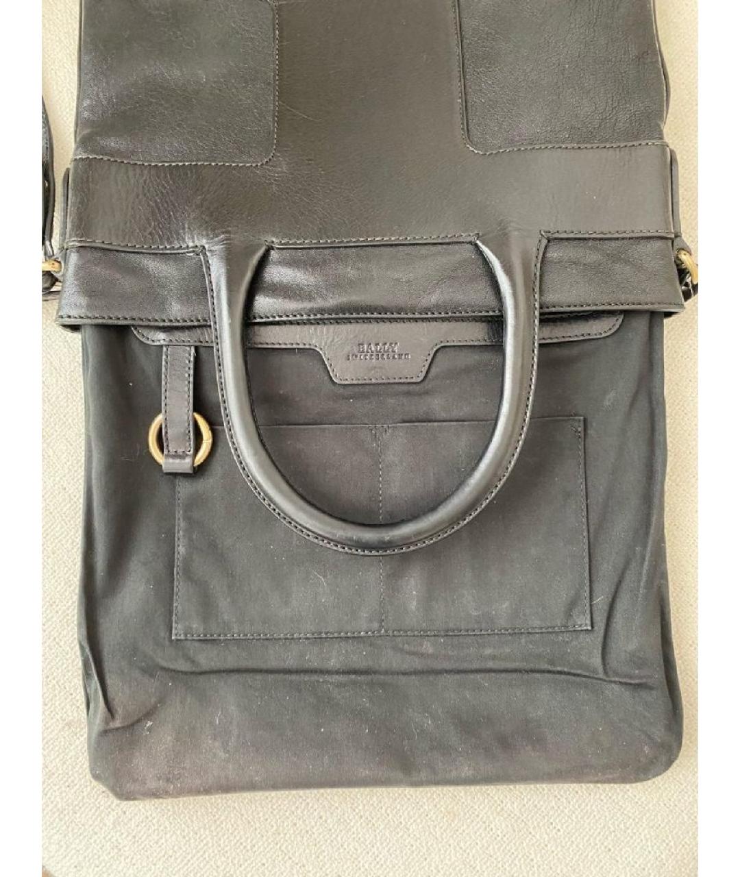 BALLY Черная кожаная сумка тоут, фото 5