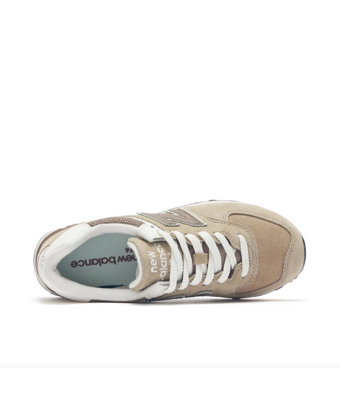 NEW BALANCE Бежевые замшевые низкие кроссовки / кеды, фото 3