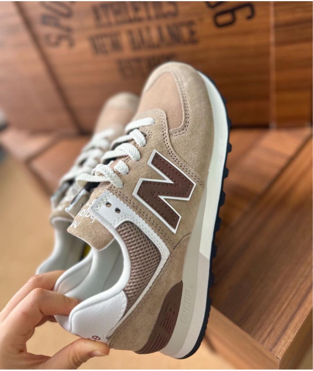 NEW BALANCE Бежевые замшевые низкие кроссовки / кеды, фото 7