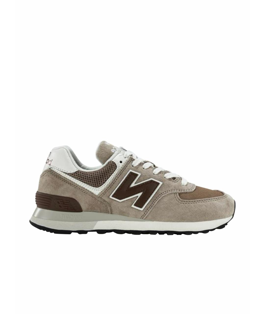 NEW BALANCE Бежевые замшевые низкие кроссовки / кеды, фото 1