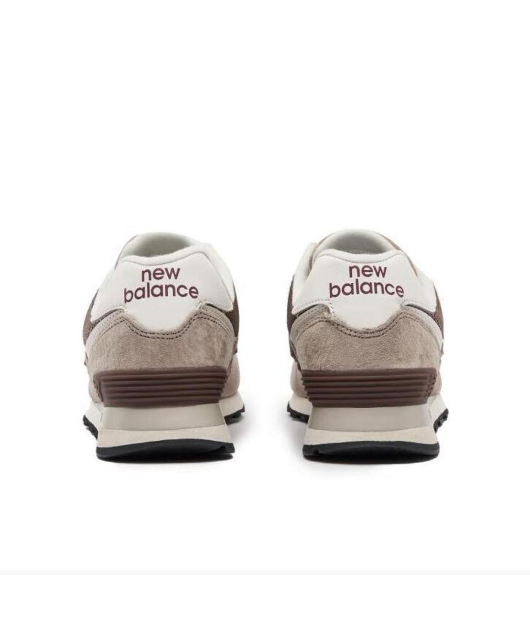 NEW BALANCE Бежевые замшевые низкие кроссовки / кеды, фото 4