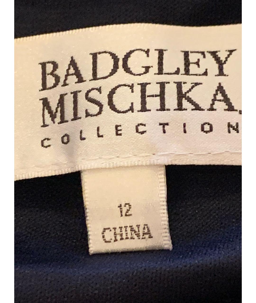 BADGLEY MISCHKA Темно-синее вискозное коктейльное платье, фото 3