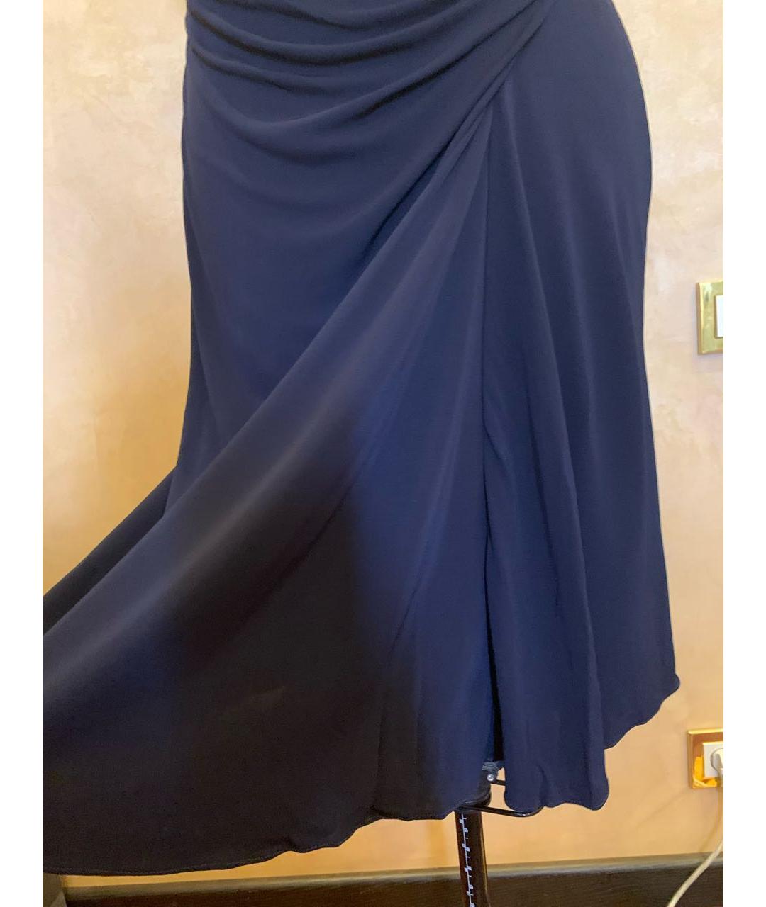 BADGLEY MISCHKA Темно-синее вискозное коктейльное платье, фото 7