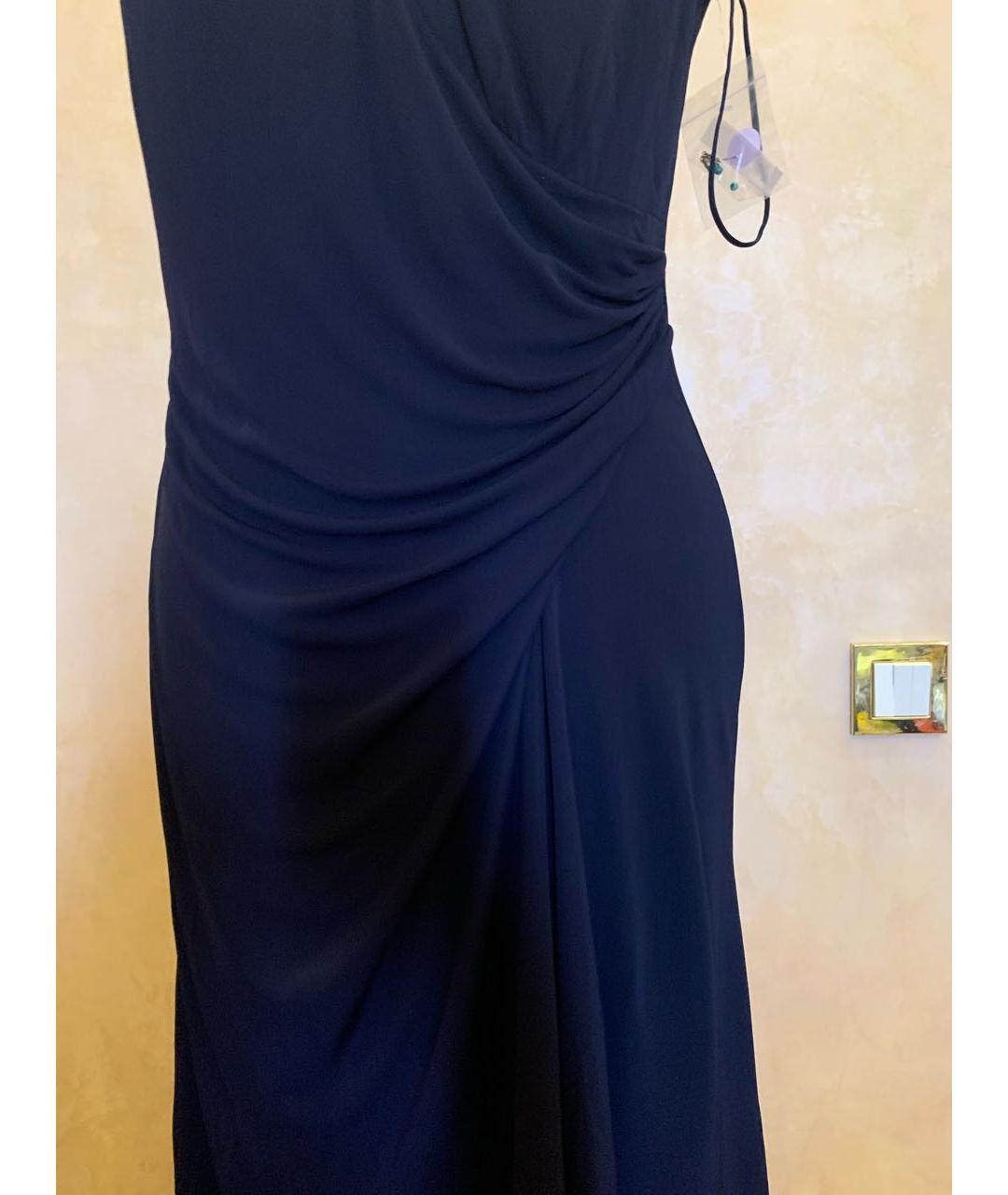 BADGLEY MISCHKA Темно-синее вискозное коктейльное платье, фото 4