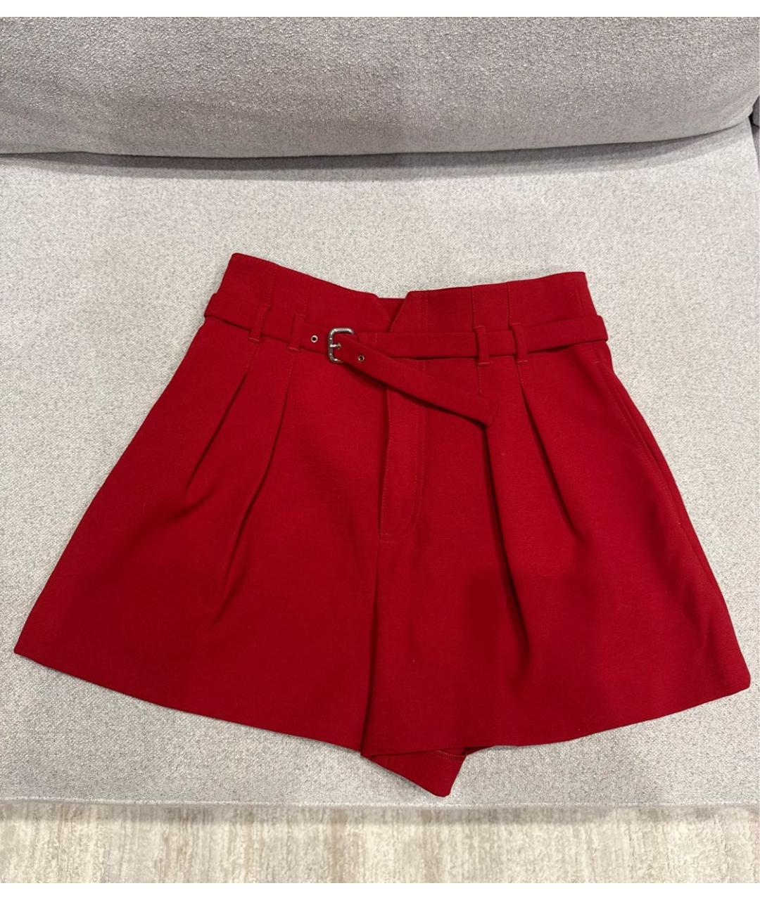 RED VALENTINO Красные ацетатные шорты, фото 6