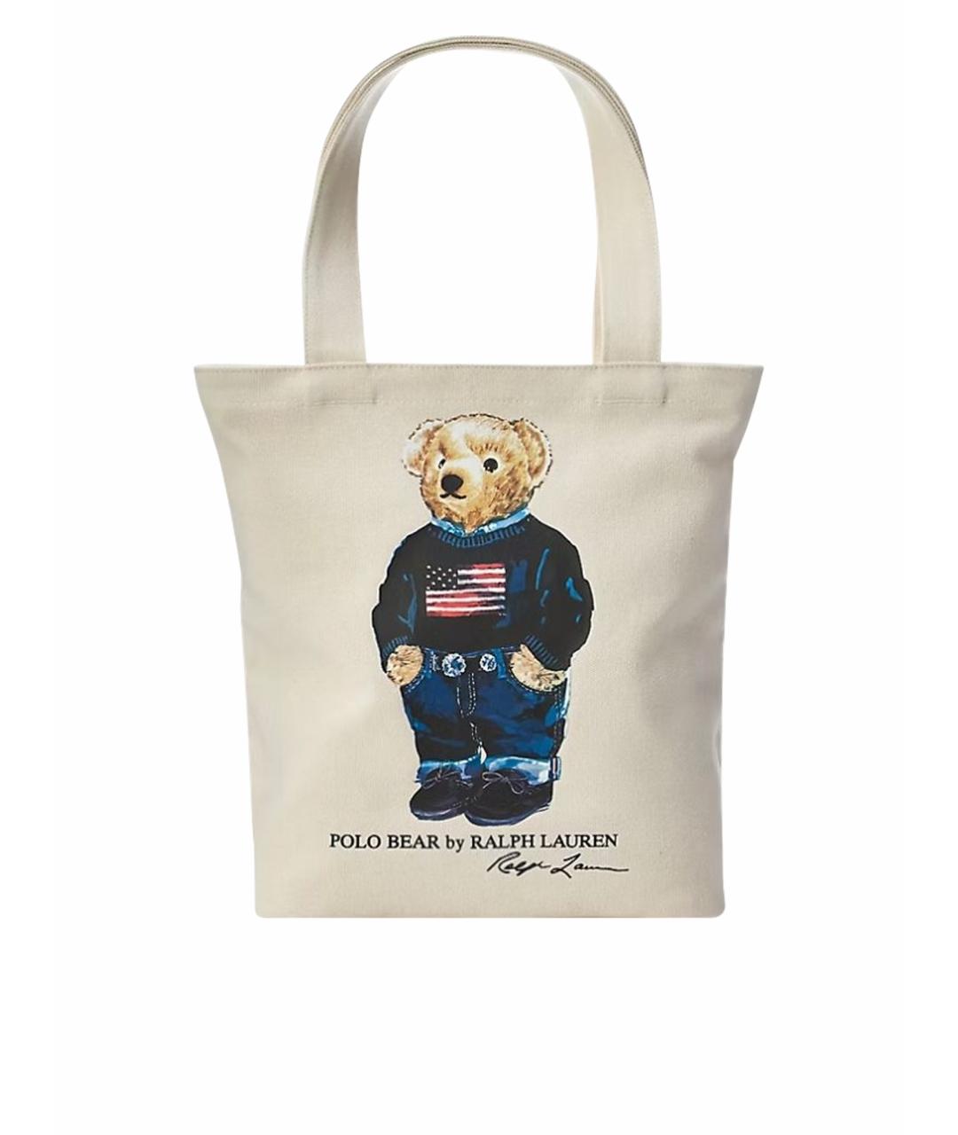 POLO RALPH LAUREN Бежевая хлопковая сумка тоут, фото 1