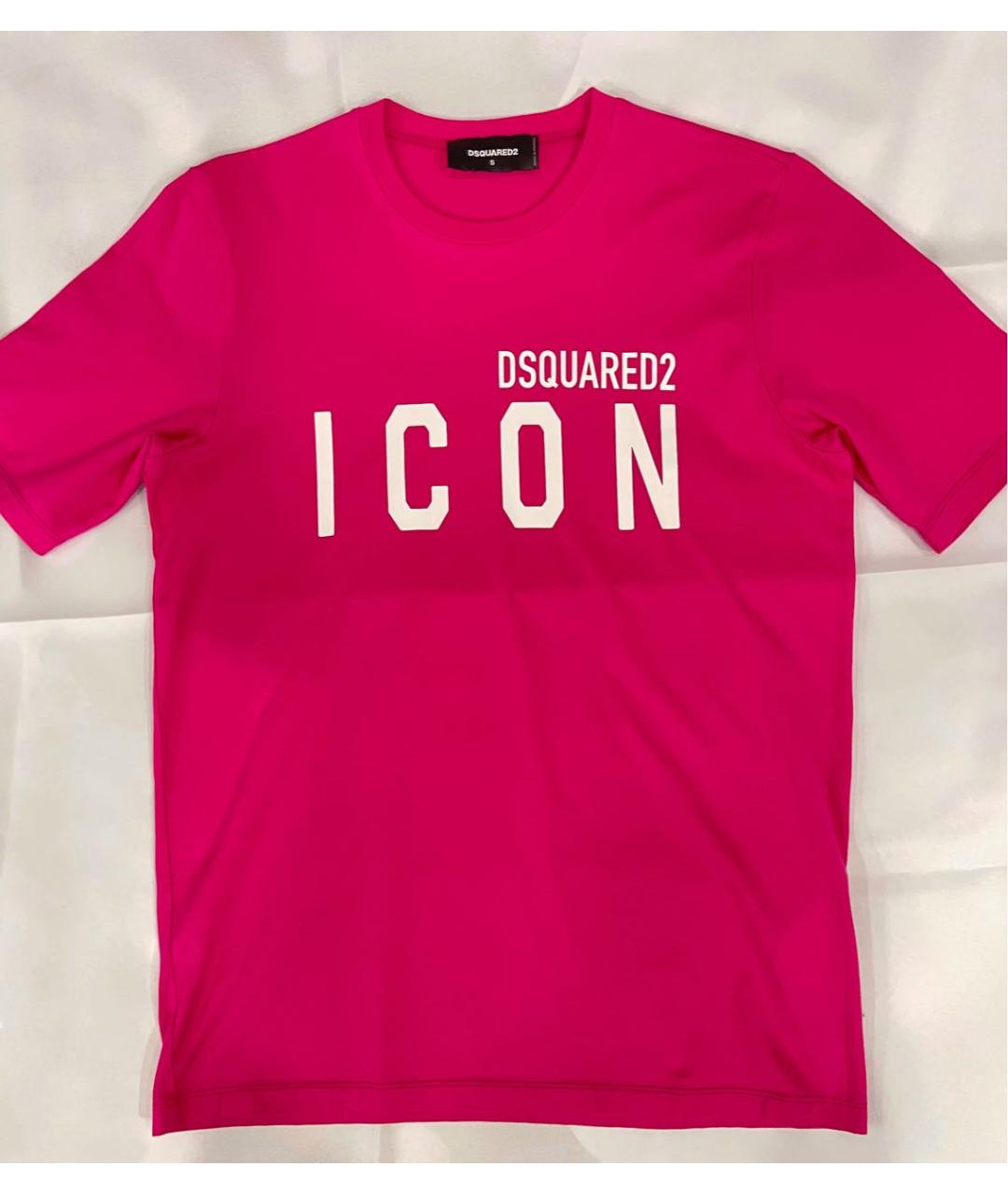 DSQUARED2 Розовая хлопковая футболка, фото 5