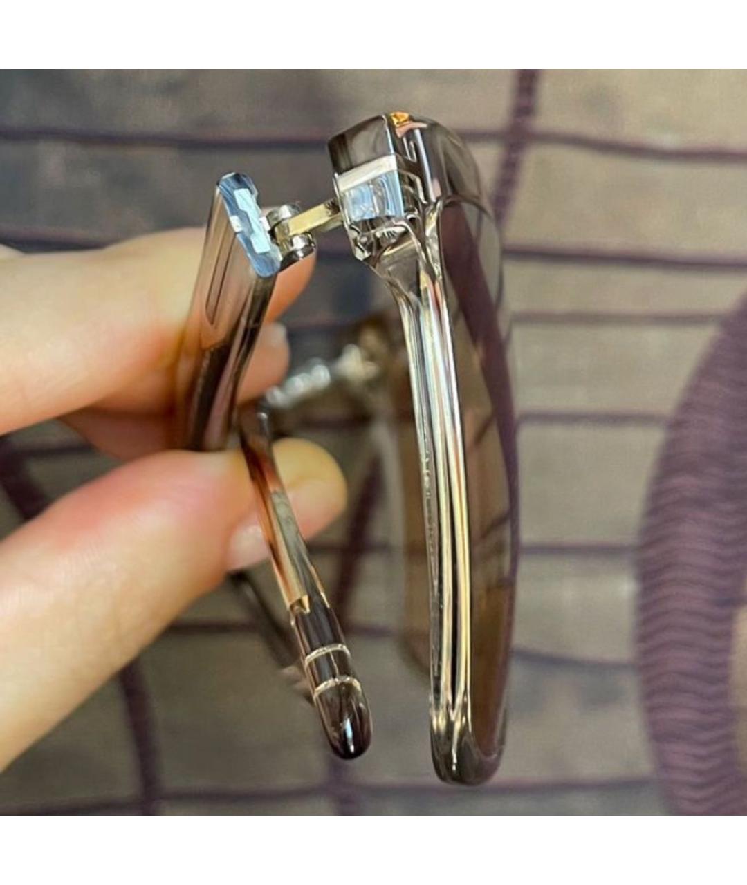 TOM FORD Золотые пластиковые солнцезащитные очки, фото 5