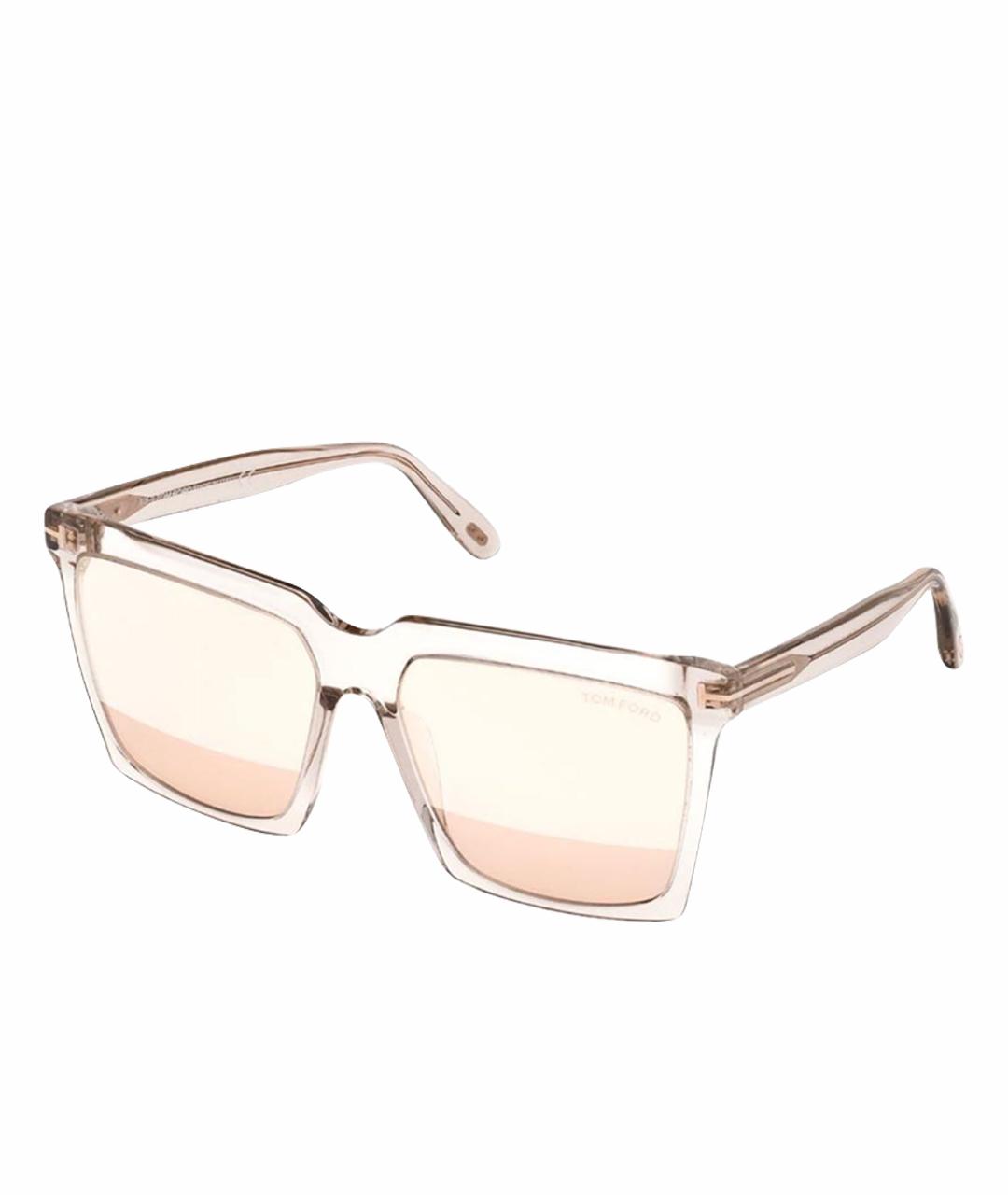 TOM FORD Золотые пластиковые солнцезащитные очки, фото 1