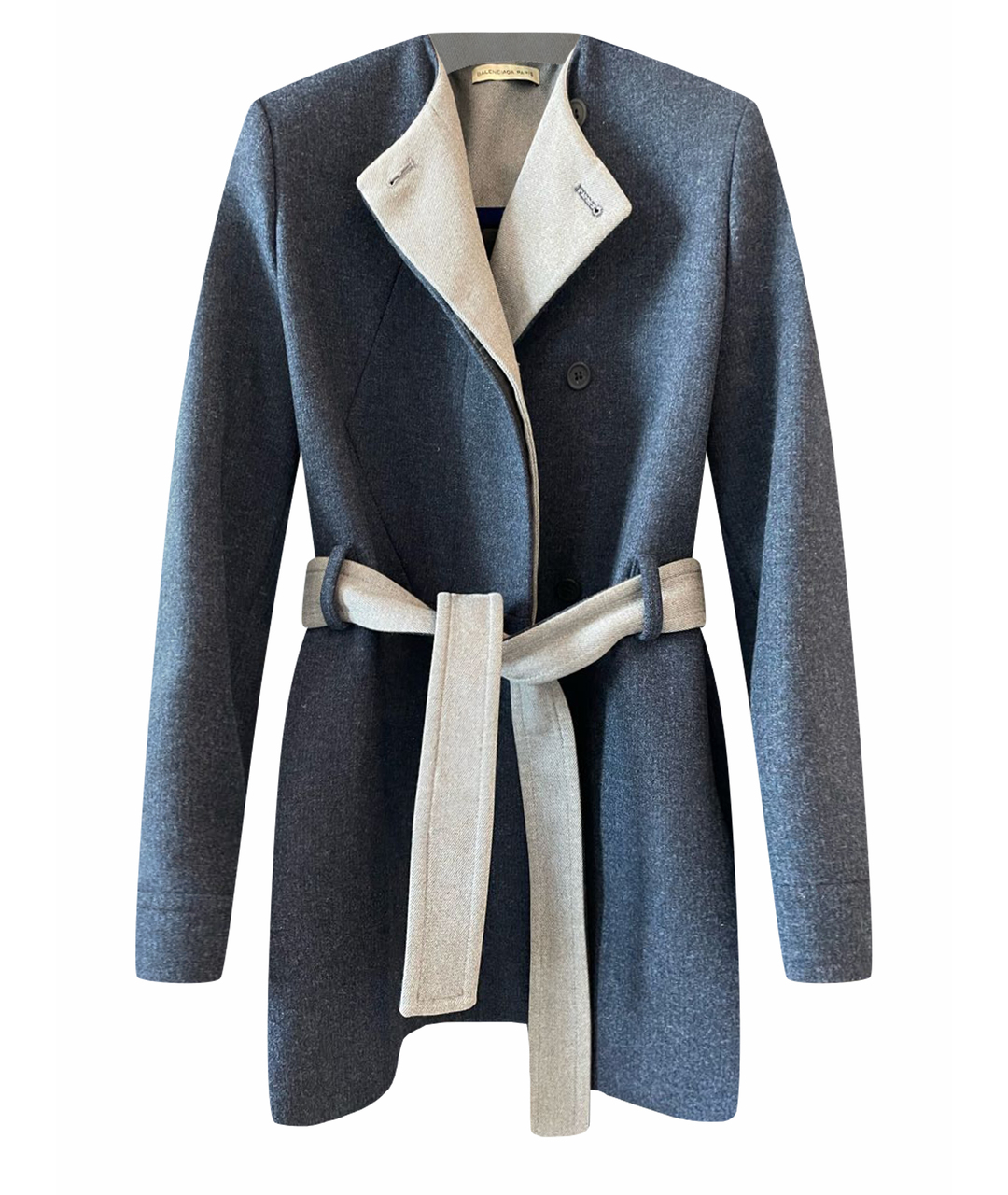 BALENCIAGA Темно-синее шерстяное пальто, фото 1