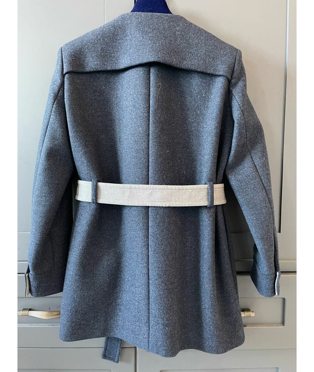 BALENCIAGA Темно-синее шерстяное пальто, фото 2