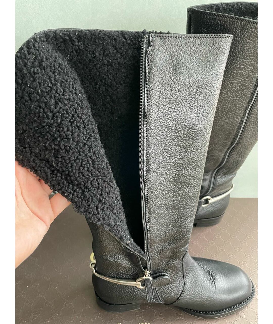 GUCCI Черные кожаные сапоги, фото 3