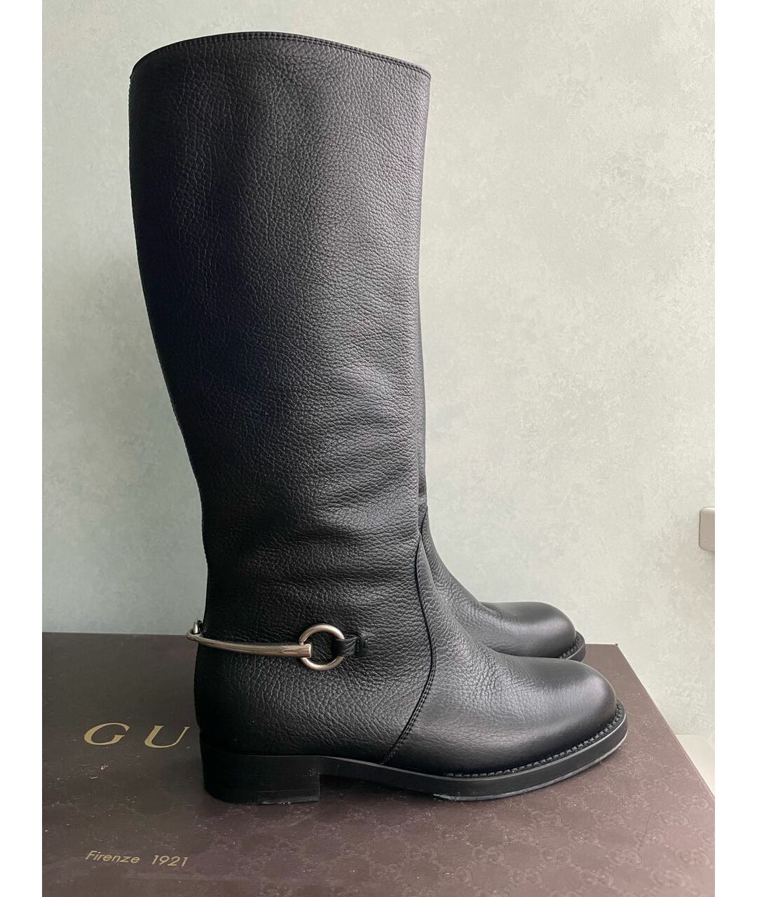 GUCCI Черные кожаные сапоги, фото 5