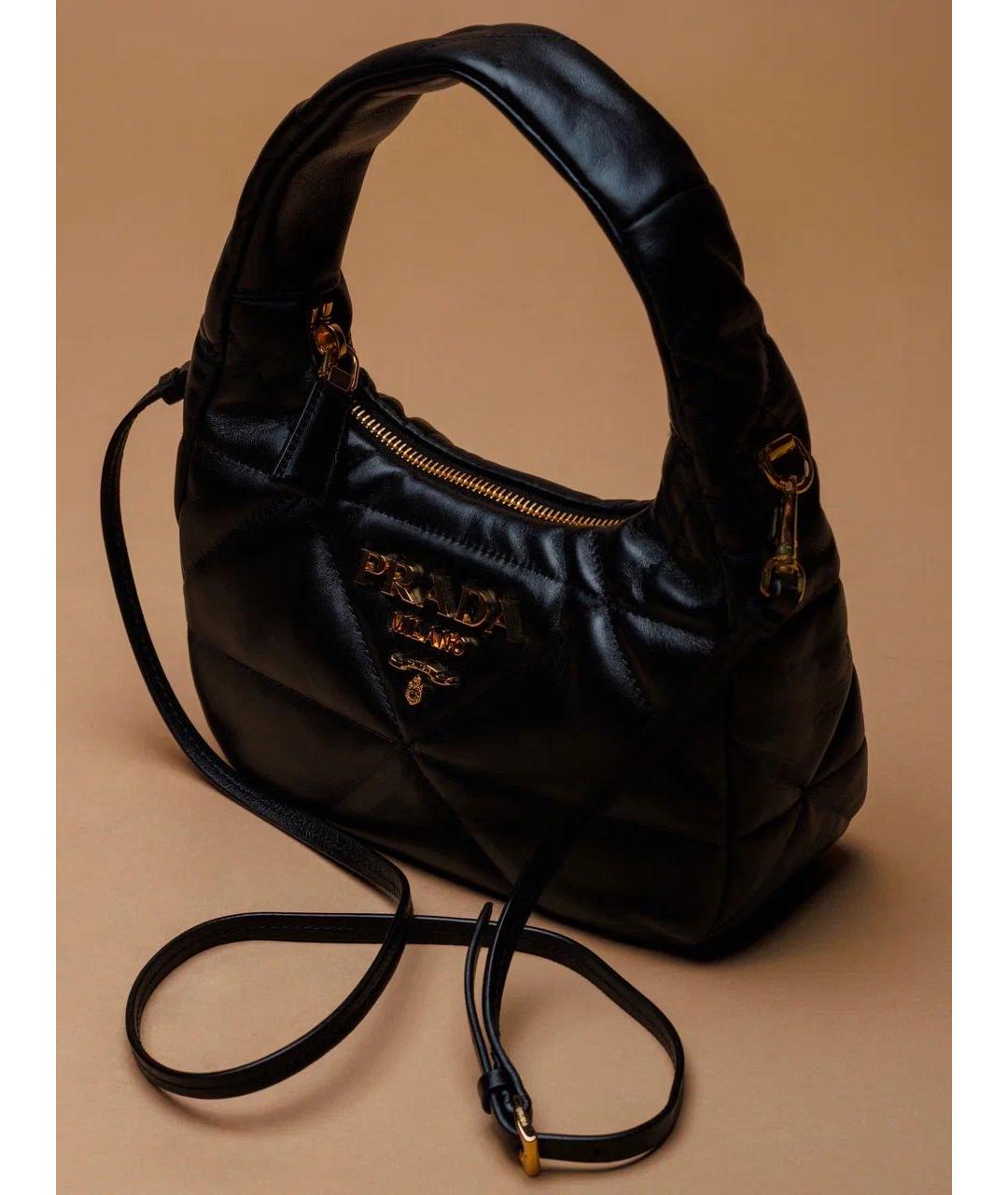 PRADA Черная кожаная сумка с короткими ручками, фото 2