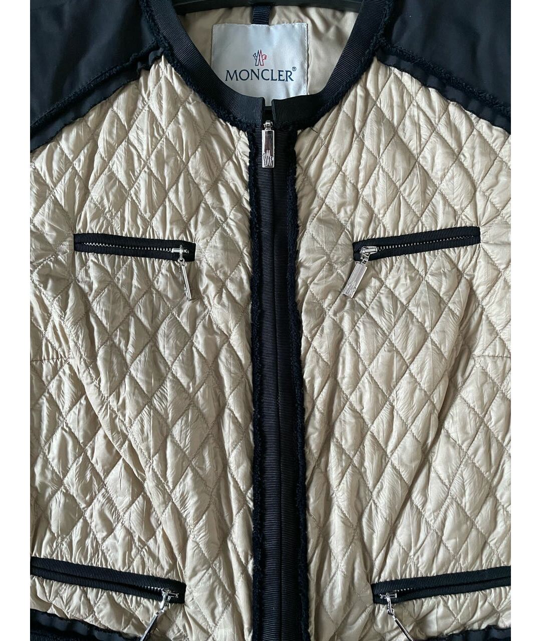 MONCLER Бежевая полиамидовая куртка, фото 3