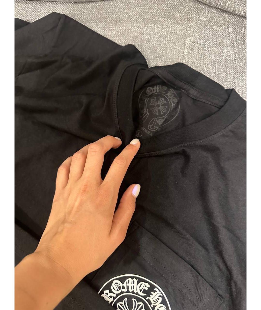CHROME HEARTS Черная хлопковая футболка, фото 3