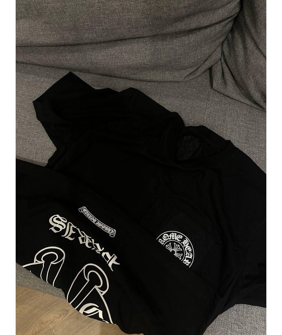 CHROME HEARTS Черная хлопковая футболка, фото 2