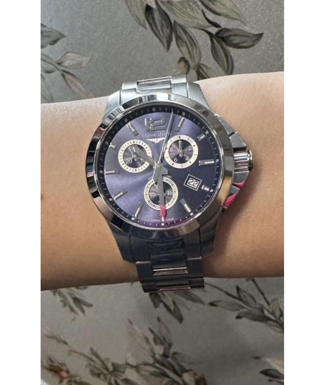 LONGINES Синие металлические часы, фото 2